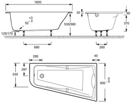 Фото Гидромассажная ванна Jacob Delafon Odeon Up E5TN2260-50-00 160 x 90 см c системой Tonus +