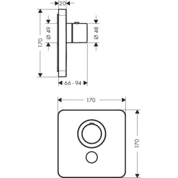 Смеситель Axor 36706000 ShowerSelect Термостат