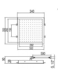 Потолочная душевая система Tres Showers 134714,33х33 см, хром