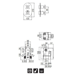 NOBILI Spring SP57102CR_WE00102 Термостат для душа (хром)