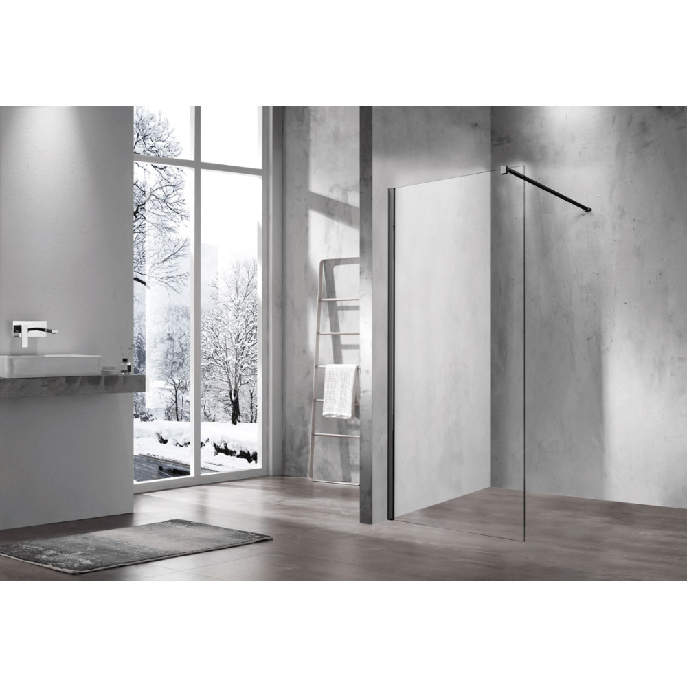 Душевая перегородка Vincea Walk in (VSW-1H900CLB) черный матовый