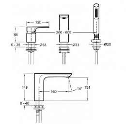 Смеситель Jacob Delafon Alleo+ E72330-CP для ванны
