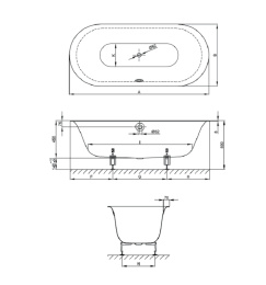 Фото Ванна стальная Bette Lux Oval 3466-035 180 х 80 х 45 см с шумоизоляцией, черное дерево (для удлиненн