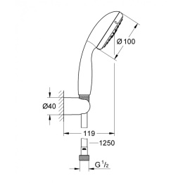 Душевой гарнитур Grohe Tempesta New (27799001) хром