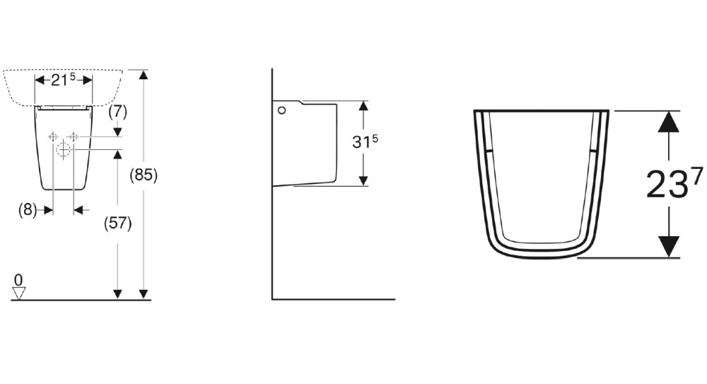 Фото Geberit Renova Plan 292150000 Принадлежность для раковины, полупьедестал