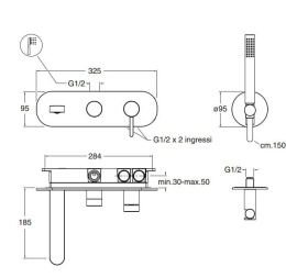 Cristina UNI/C UC10851 Смеситель для ванны