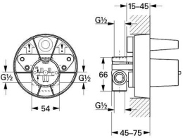 Фото Grohe Grohe 33964000 Скрытая часть, смеситель для душа