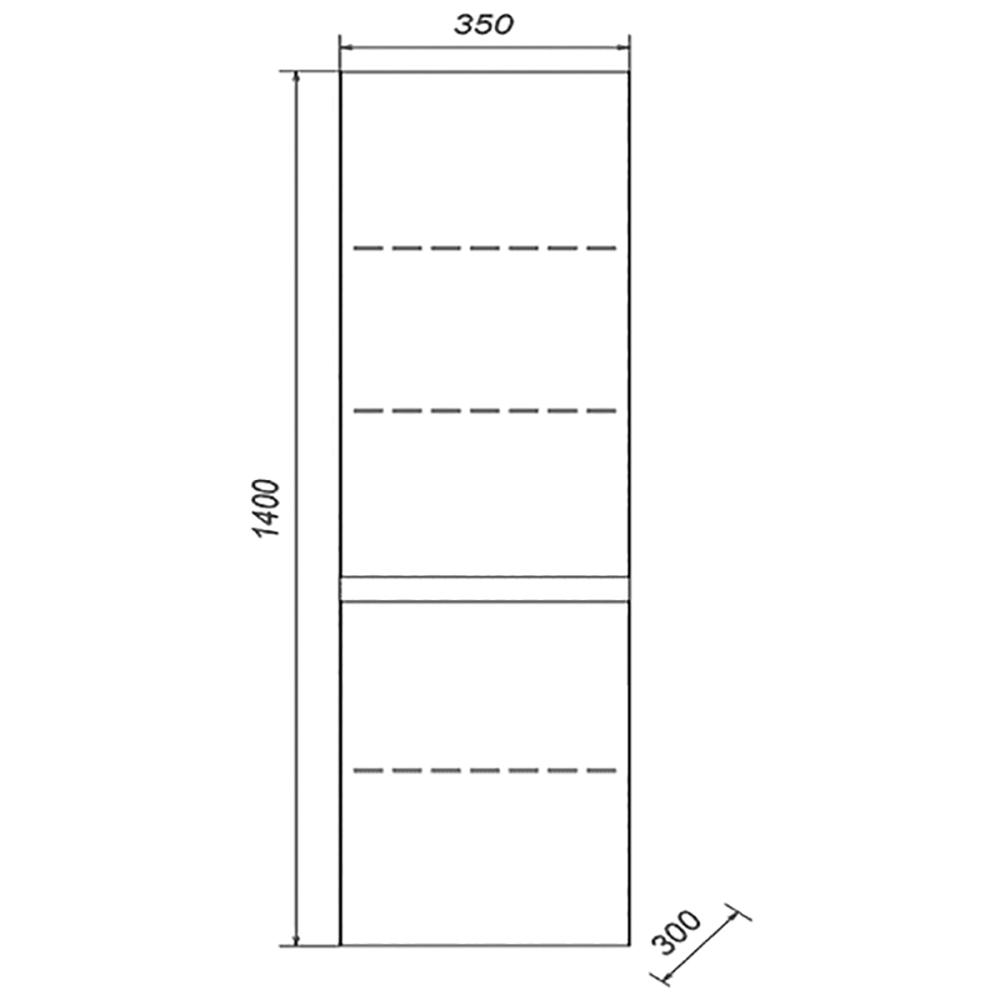 Пенал Aquanika BASE 140 AQB3530140RU87 подвесной 35х30х140 бетон, белый
