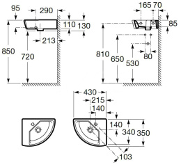 Фото Раковина 43 см Roca Hall (327623000) белый
