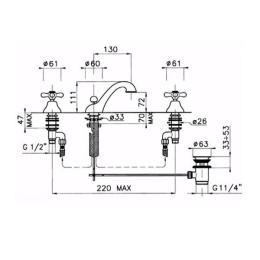 Фото Смеситель Nicolazzi Mont Blank 1608CR для раковины