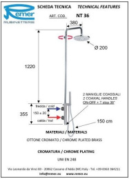 Remer MINIMAL THERMO NT36 Душевая система с термостатом (хром)