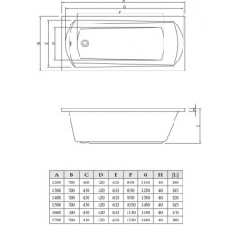 Акриловая ванна 150x70 C-Bath (CBQ003004)
