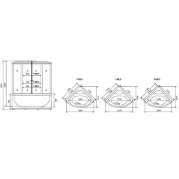 Душевая кабина 120x120x230 Timo (T-8825 F) С гидромассажем, акрил, Поддон глубокий