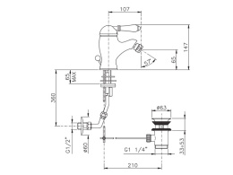 Фото Смеситель Nicolazzi El Capitan 3403BZ75 для биде, гальваническая бронза, ручка металл