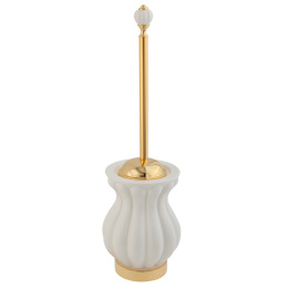 Фото Migliore Olivia 17455 Ершик напольный, керамика белая, золото