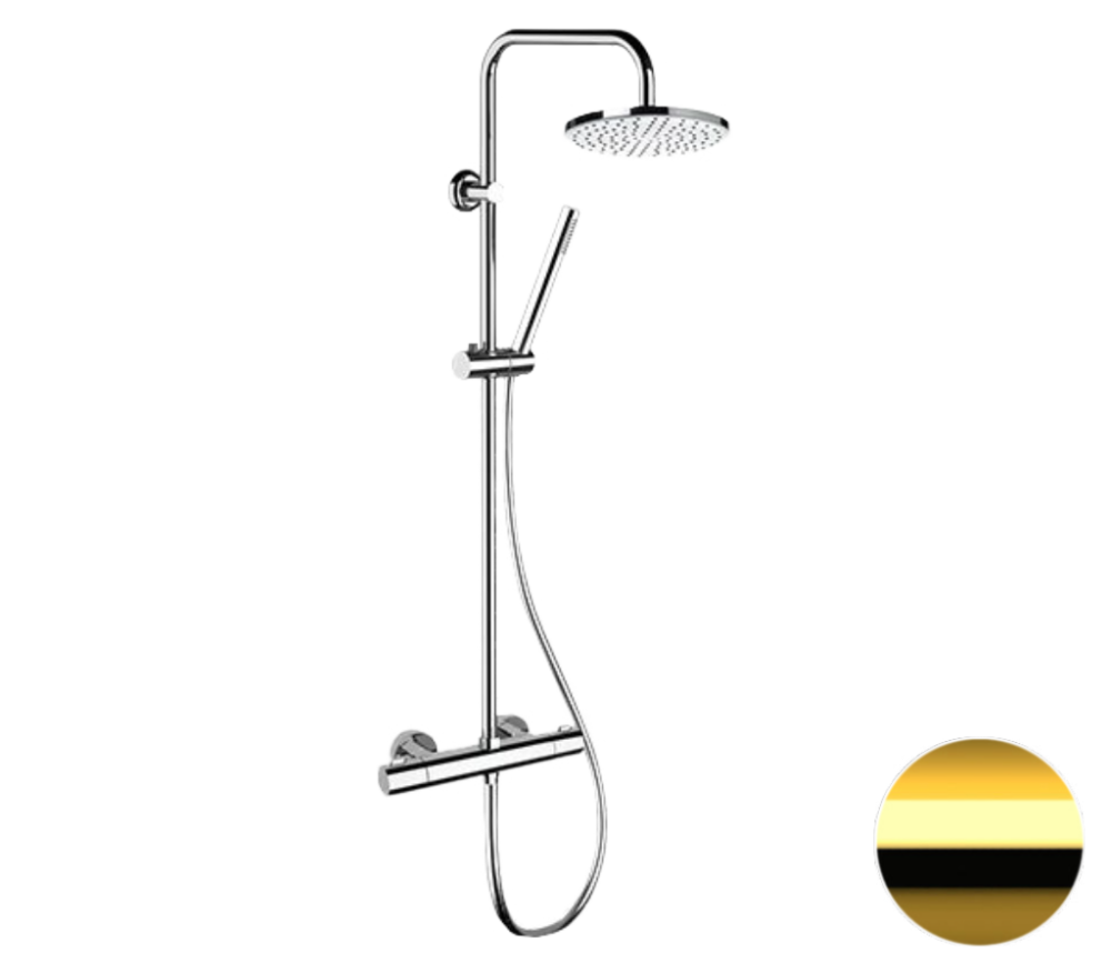 Фото Душевая система термостатическая Remer Elegance EQ32X7MMM20DO, золото глянцевое