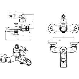 Фото Смеситель для ванны Boheme Vogue Crystal (223-CRST) бронза