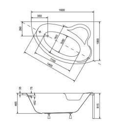 Акриловая ванна 160x100 Besco (WAA-160-NP)