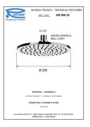 Фото Remer 359MM20NPX Верхний душ Ø 200 мм (никель брашированный глянцевый)