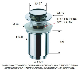 Фото Донный клапан REMER (906CC114) хром