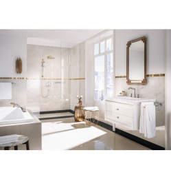 Смеситель на борт ванны на 4 отверстия 31315090 Hansgrohe Metropol Classic (хром, золото)