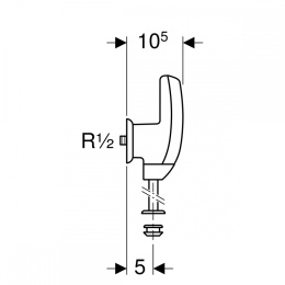 Фото Geberit HyTronic 115.805.46.1 Смывное устройство, для писсуара