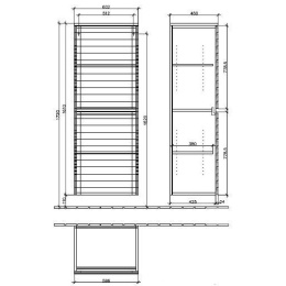 Шкаф-пенал 985901BJ VILLEROY&BOCH AVEO, 600 x 1610 x 450 мм