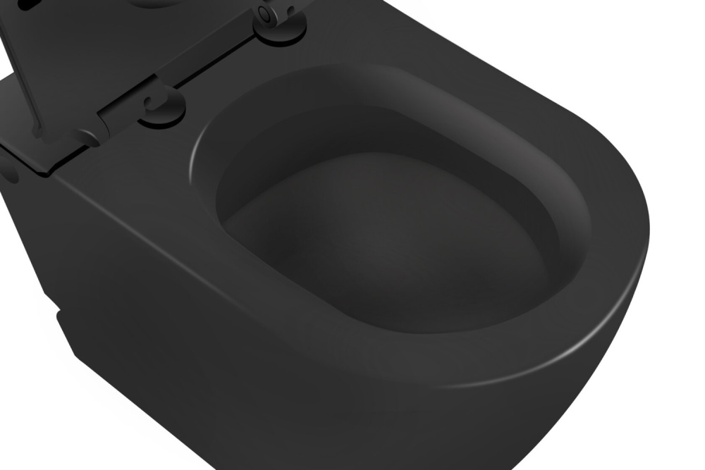 Унитаз напольный SantiLine (SL-5030MB) безободковый чёрный матовый