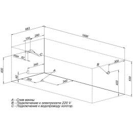 Акриловая ванна 170x70 Aquanet Extra (00205482) Белый