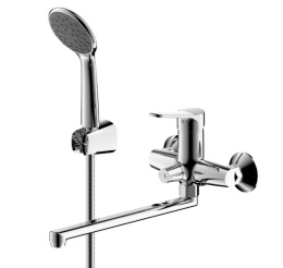 Фото Смеситель для ванны Bravat Emeralda длинный излив (F6135147CP-LB-RUS)