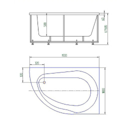 Акриловая ванна 150x100 Aquatek (VIR150-0000038), асимметричная