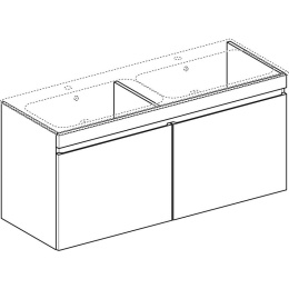 Тумба под двойную раковину Geberit Renova Plan 869531000, 129 см, цвет тёмно-серый матовый