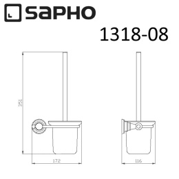 Sapho Diamond 1318-08 Ершик DIAMOND для унитаза, настенный, бронза