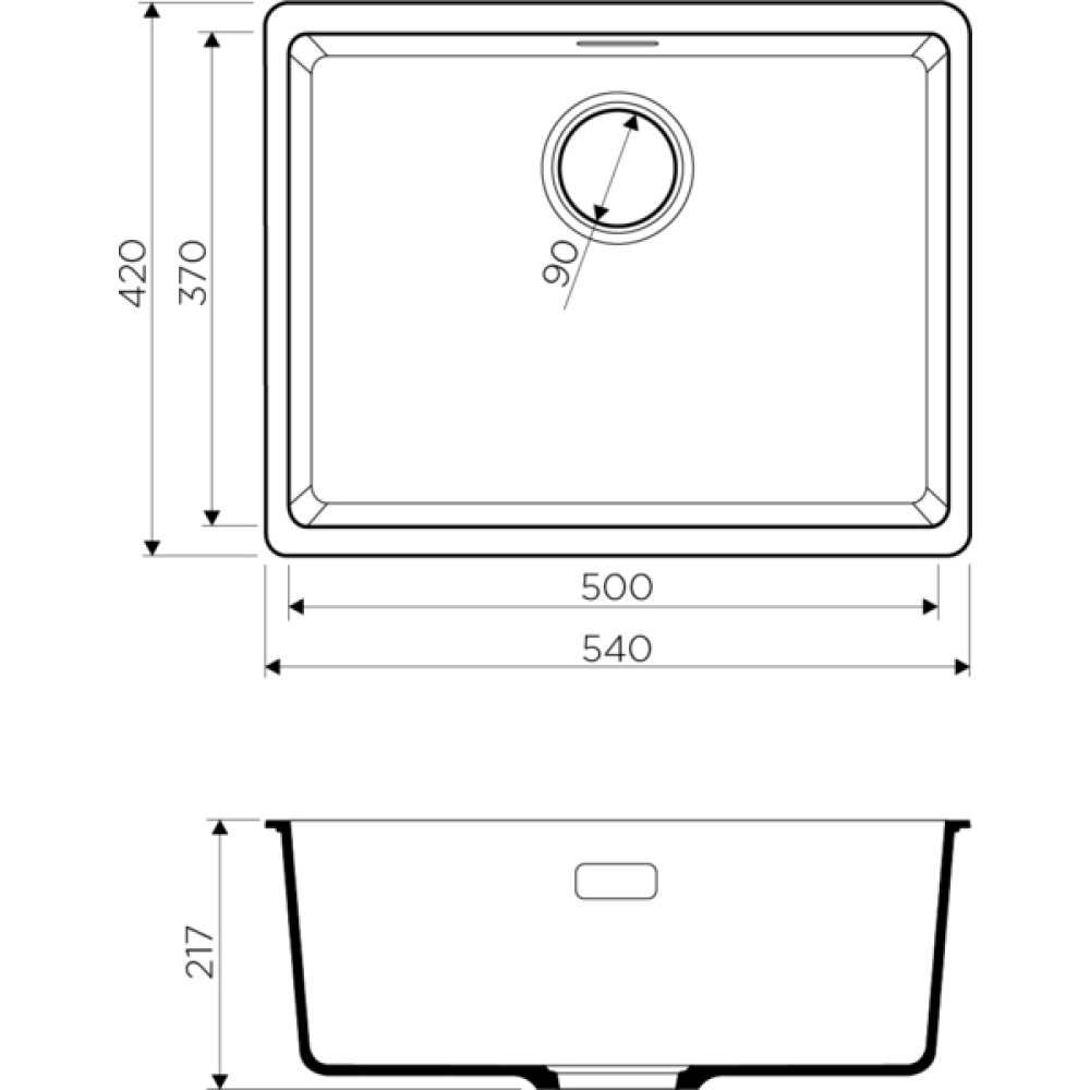 Кухонная мойка Omoikiri Kata 54-U-BL Artgranit (4993410) черный