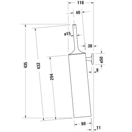 Туалетный ершик Duravit Starck T 0099461000, хром