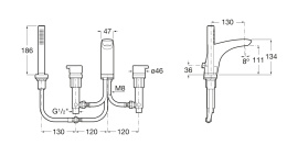Фото Смеситель на борт ванны Roca Insignia (5A183AC00) хром
