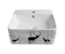 Накладная раковина 40 см Bronze de Luxe Black Deer (1060BD) черный