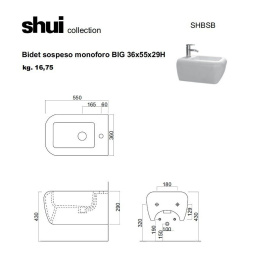 Cielo SHUI SHBSB B Биде подвесное с отверстием под смеситель (цвет: белый)