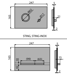 Клавиша смыва AlcaPlast (AIR) серый