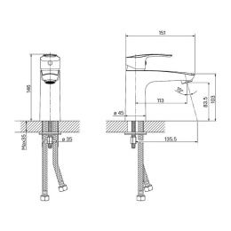 Фото Смеситель для умывальника черный IDDIS Ray (RAYBL00i01)