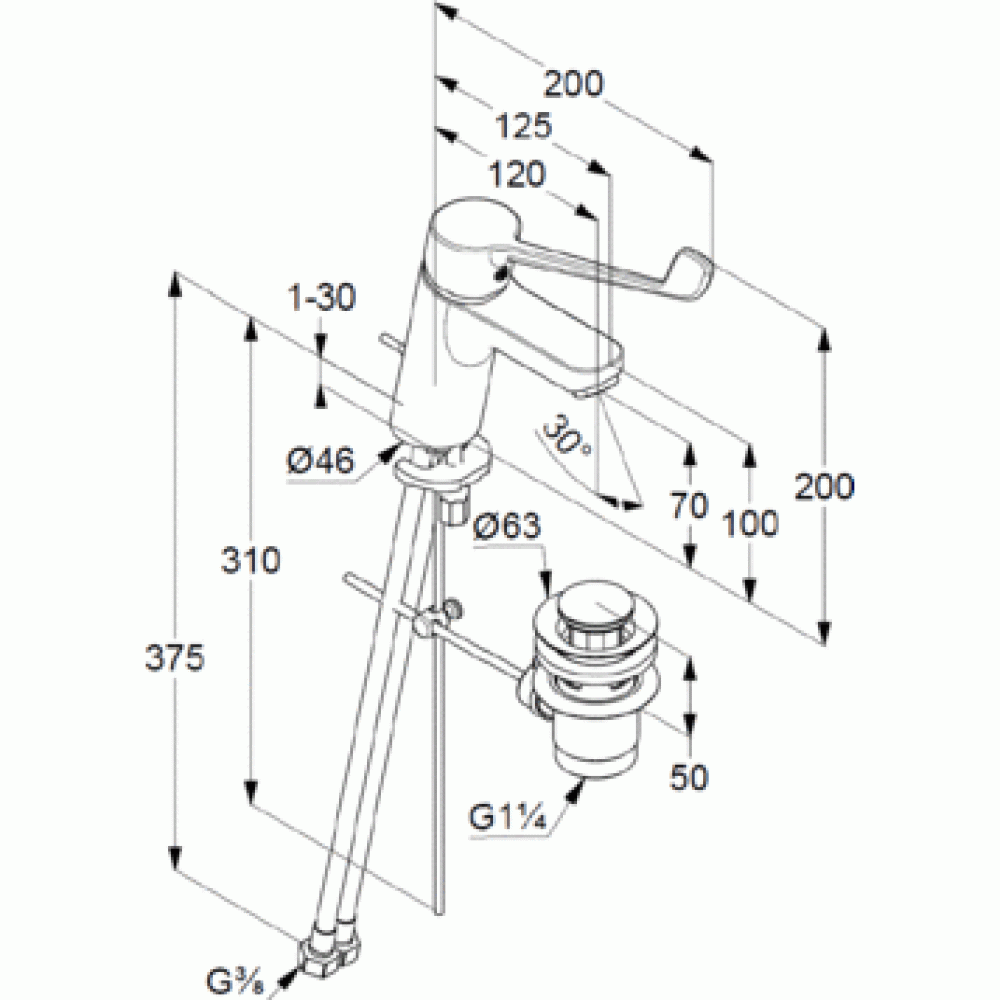 Фото Смеситель для раковины Kludi Pure&Easy (372870565) хром