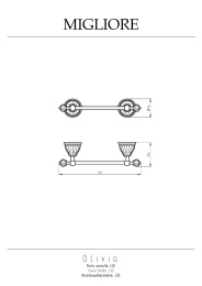 Фото Migliore Olivia 17437 Полотенцедержатель L30 см, керамика белая, бронза