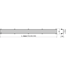 Решетка водосточная AlcaPlast Space-950M, нержавеющая сталь матовая