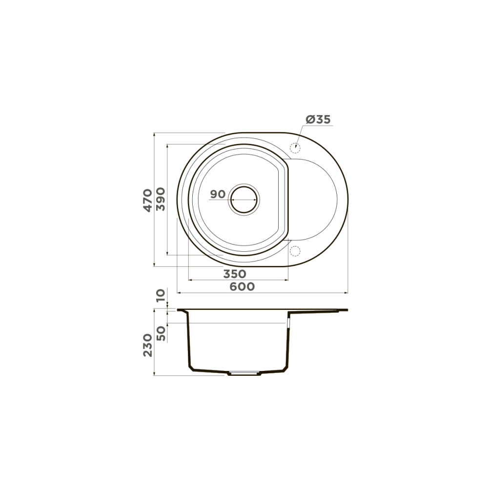 Кухонная мойка Omoikiri Sakaime 60E-DC Tetogranit (4993205) темный шоколад