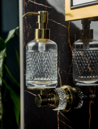 Фото Дозатор для жидкого мыла Boheme Aura (10247-G) настенный, золото