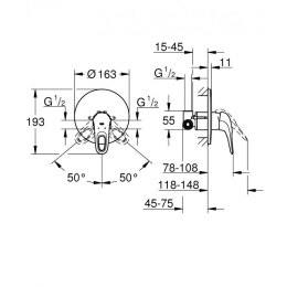 Grohe Eurostyle New 33635003 Смеситель для душа встраиваемый без подключения шланга