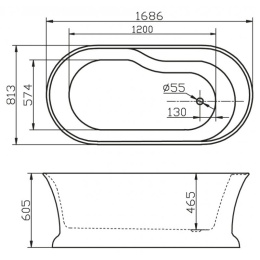 Акриловая ванна 170x80 BelBagno (BB300), округлая
