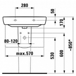 Раковина Laufen Pro 8.1895.3.000.104.1, 65*48 см