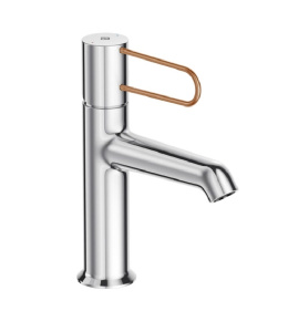 Фото Смеситель для раковины Jacob Delafon Odeon Rive Gauche E21029-CPR-CP, хром, ручка бронзовая