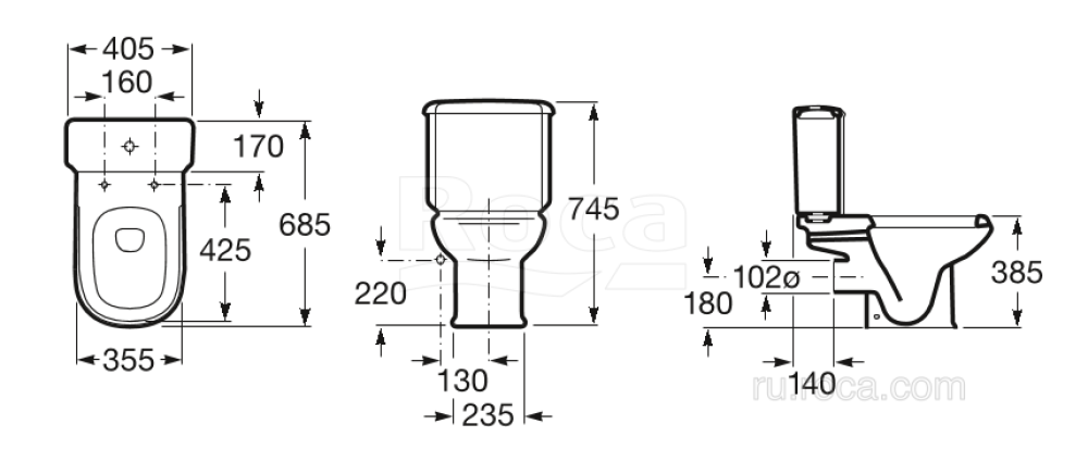 Фото Бачок для унитаза Roca Dama (341325000) белый
